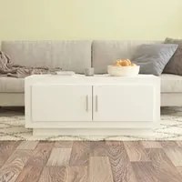 Tavolino da Salotto Bianco 102x50x45 cm in Legno Compensato 811808