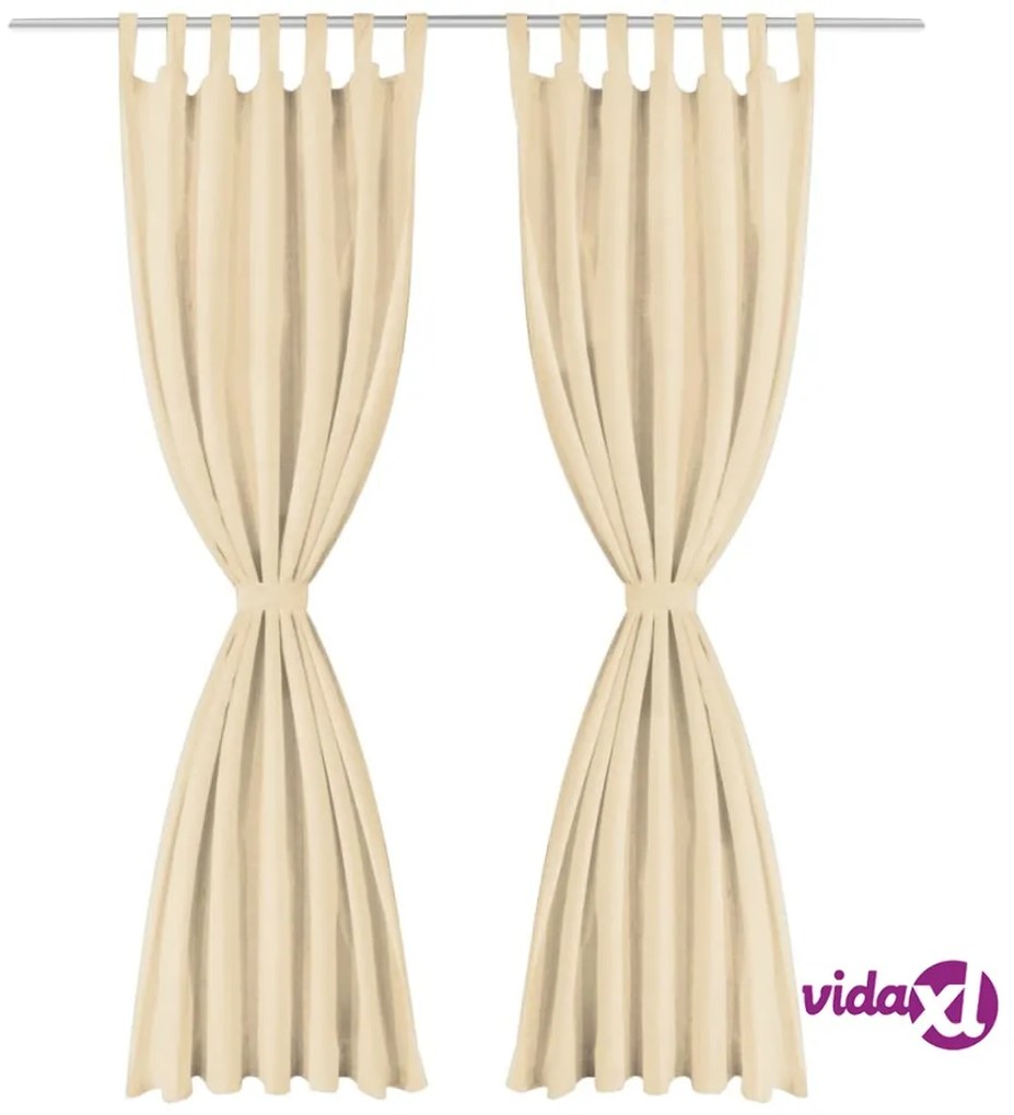 vidaXL Tende in Micro Raso 2 pz con Passanti 140x175 cm Beige