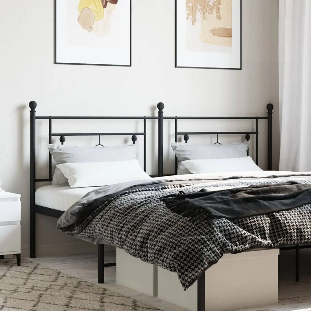 Testiera İn Metallo Nero 180 Cm /