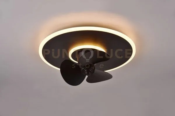 Nybro plafoniera led  30w 3500lm, 2700 - 6500k nera con ventilatore...