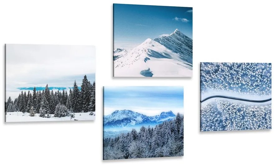 Set di quadri – Bellezze della natura innevata