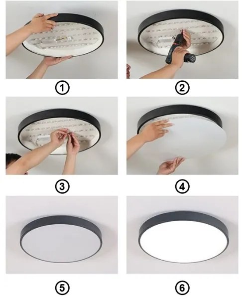 Plafoniera LED FELIZ LED/50W/230V 4000K diametro 50 cm nero