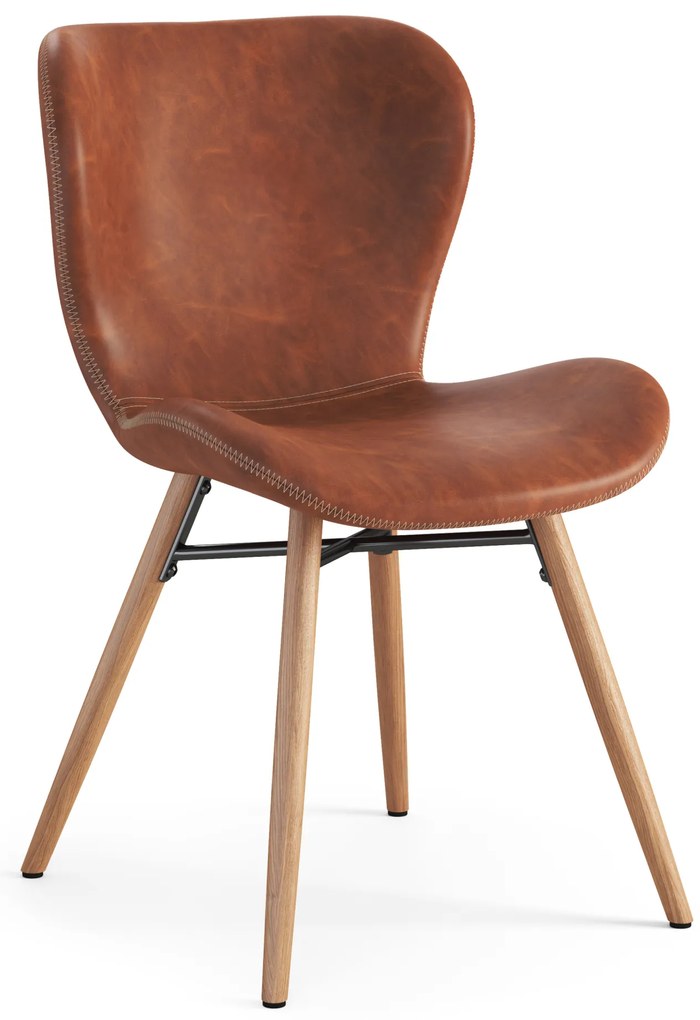 ALTEA ecopelle Retro Brandy/gambe rovere naturale - MODERNA SEDIA PER SALONE/SOGGIORNO/CUCINA/UFFICIO