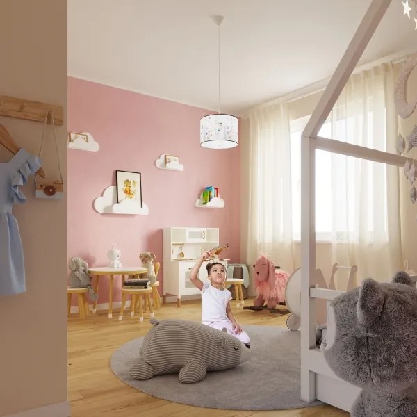 Sollux SL.1423 - Lampadario a sospensione per bambini OWLS 1xE27/15W/230V diametro 40 cm