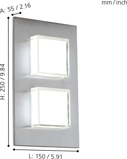 Eglo 93365 - Applique a LED da esterno PIAS 2xLED/2,5W/230V