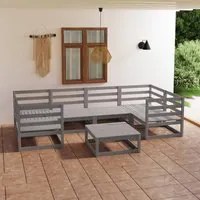 Set Divani da Giardino 7 pz in Legno Massello di Pino cod mxl 37364