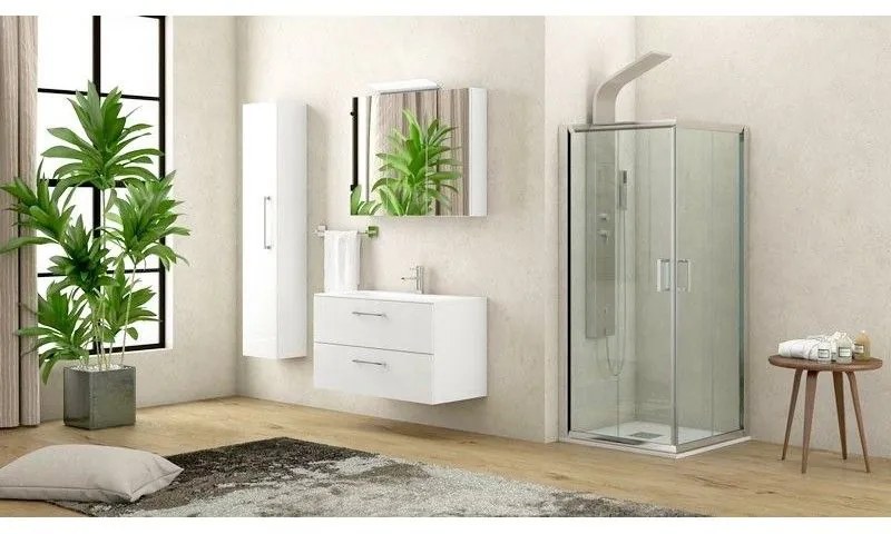 Kamalu - box doccia dimensioni 100x90 vetro trasparente altezza 180cm k410