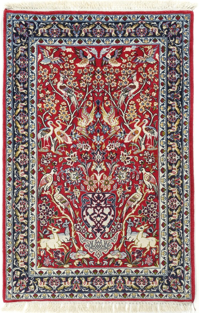 Isfahan Tappeto 110x70 (Iran) Annodato A Mano