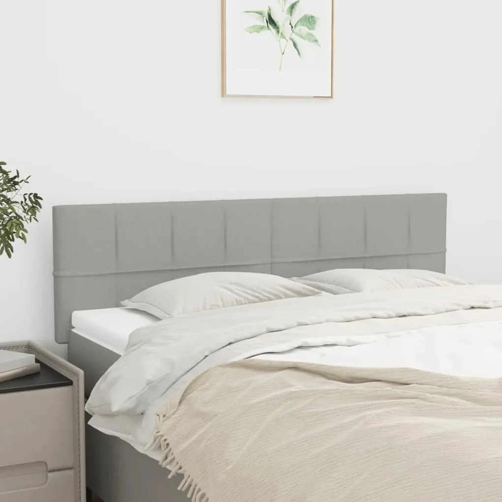 Testiere 2 pz grigio chiaro 72x5x78/88 cm in tessuto