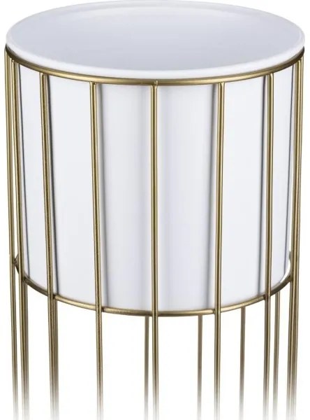 Vaso da fiori in metallo LOFT 70x20 cm oro/bianco