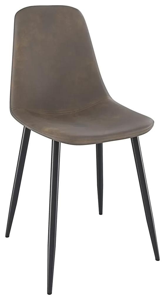 Zarate - Set di 4 sedie in ecopelle marrone e nero