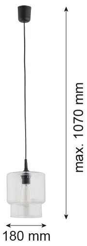 Argon 3275 - Lampadario su corda NEWA 1xE27/15W/230V trasparente
