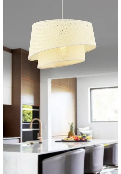 Lampadario a cavo BARETTE 1xE27/60W/230V crema