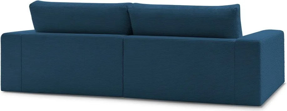 Divano blu scuro con rivestimento in velluto a coste 274 cm Leonard – Bobochic Paris