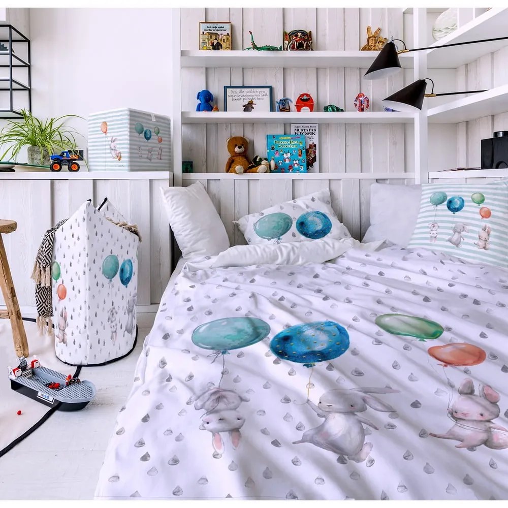 Biancheria da letto per bambini in cotone Flying Bunnies, 100 x 130 cm Forest School - Butter Kings