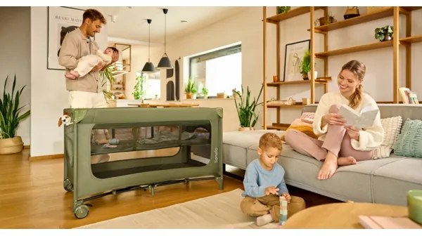 Lionelo - Lettino da viaggio JASMIN EASY FOLD Verde oliva