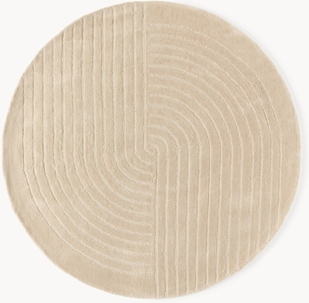 Tappeto rotondo in lana fatto a mano Mason