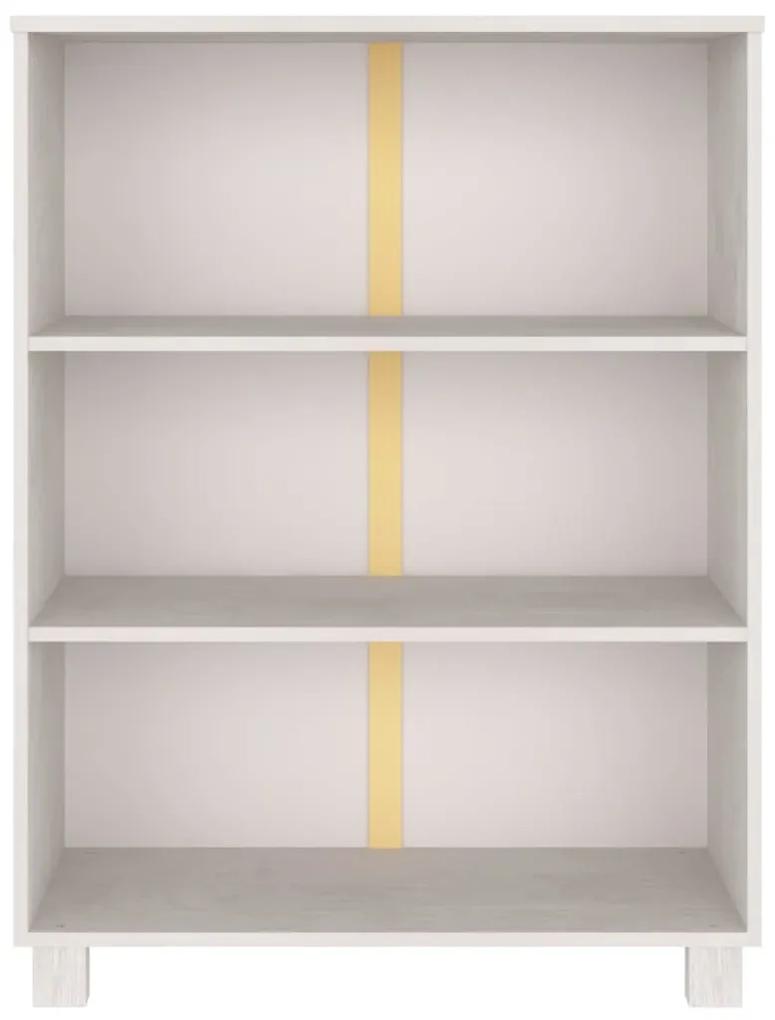 Libreria hamar bianca 85x35x112 cm in legno massello di pino