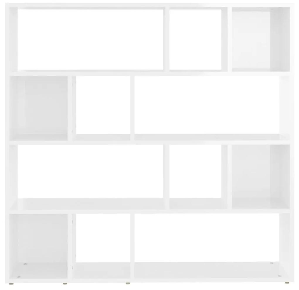 Libreria/divisorio bianco lucido 105x24x102 cm