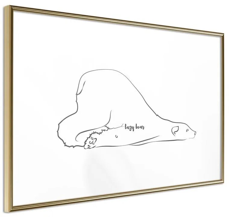 Poster  Resting Polar Bear  Cornice Quadri Cornice d'oro, Larghezza x Altezza Home decor 60x40