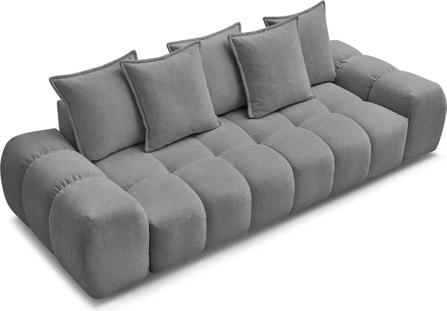 Divano grigio scuro allungabile e con contenitore rivestito in ciniglia 278 cm Everest – Bobochic Paris