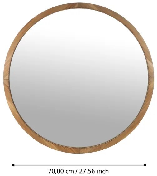 Eglo 425038 - Specchio da parete BANI Ø 70 cm marrone