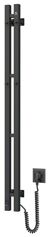 Portasciugamani elettrico con termostato SILOUETTE 187W/230V 120,6cm IP44 nero destra