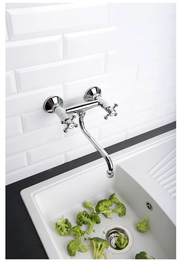 Rubinetto per lavandino color bronzo da parete (con una uscita) Antea – Sapho