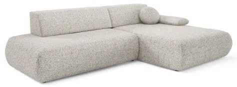 Divano letto angolare con contenitore a L PRATO, angolo destro, beige