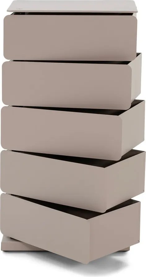 Cassettiera grigio tortora in metallo 37x72x26 cm Joey – Spinder Design