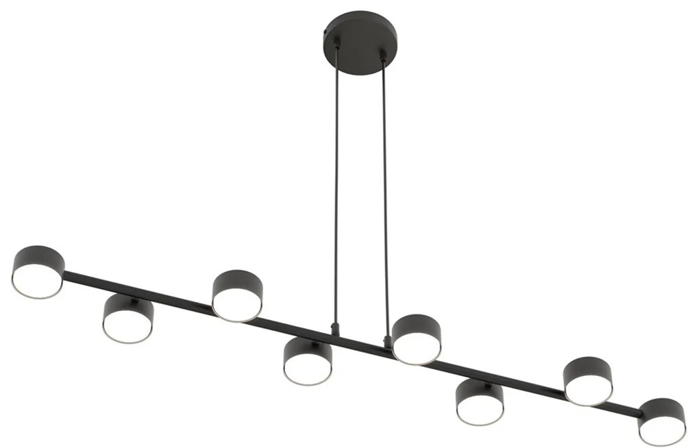 Lampadario Minimal Afrodite Acciaio Nero 8 Luci Gx53 Ip20