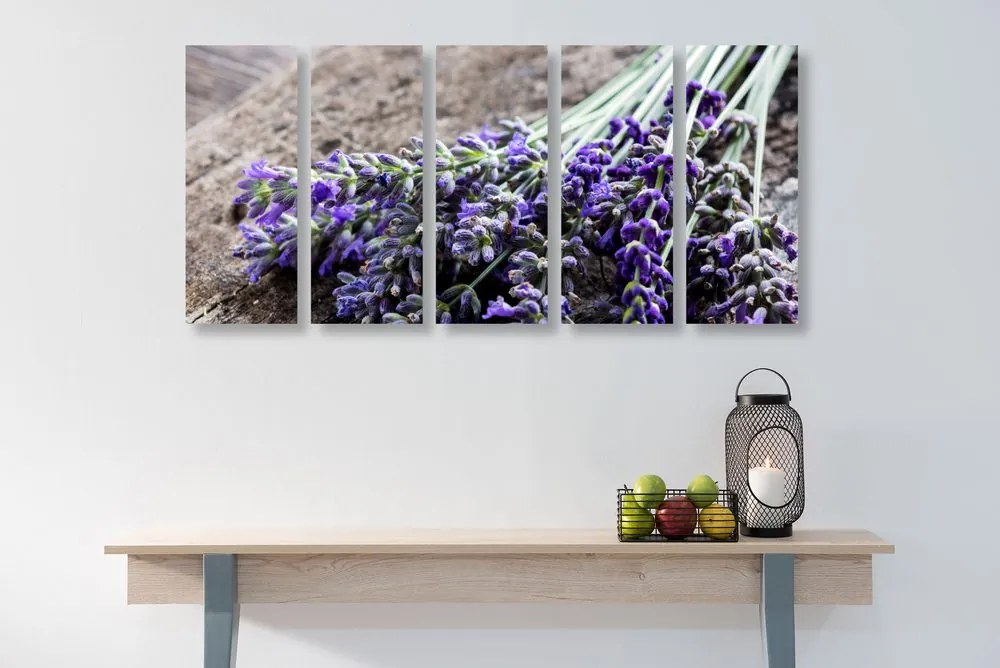 Quadri 5 pezzi – Bouquet di lavanda