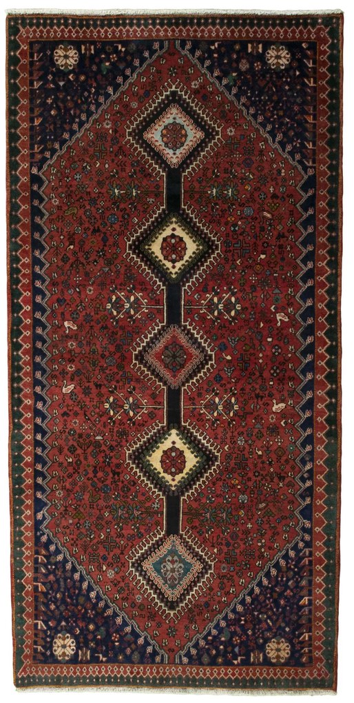 Yalameh Tappeto persiano 110x230 Rosso (Iran) Annodato A Mano