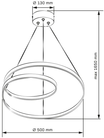 Lampadario LED a sospensione con filo ZEFIRA LED/40W/230V 4000K diametro 50 cm cromo