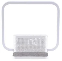 Immax 08994L - Lampada da tavolo LED dimmerabile con sveglia e di ricarica 18W/230V bianco