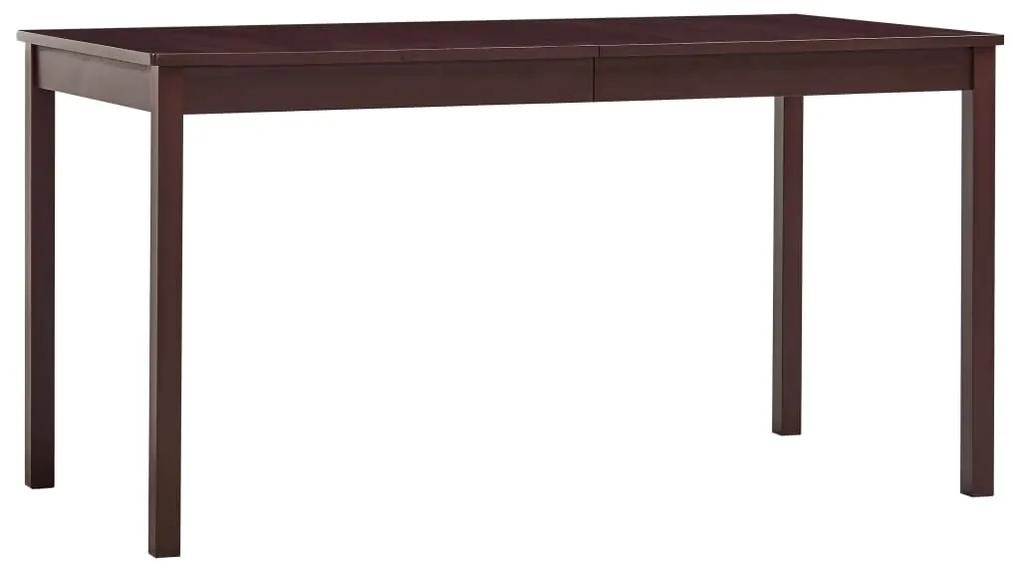 Tavolo da pranzo marrone scuro 140x70x73 cm in legno di pino