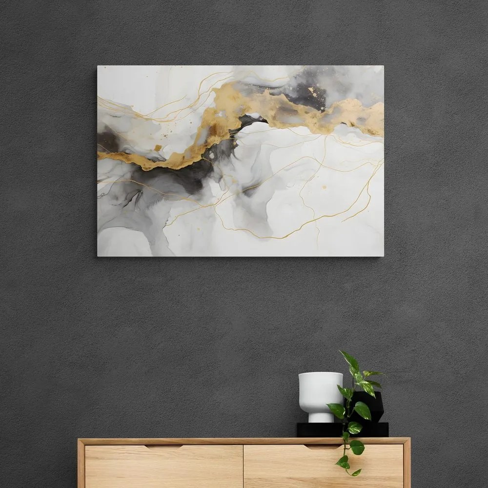 Quadro su tela – Marmo bianco-grigio