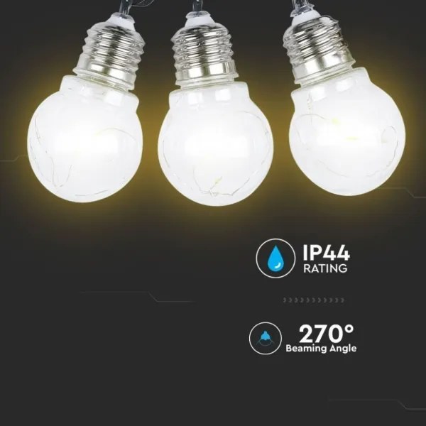 Catena LED solare 10xLED/1W/1,2V 1xAA 2 m IP44 3000K 300 mAh