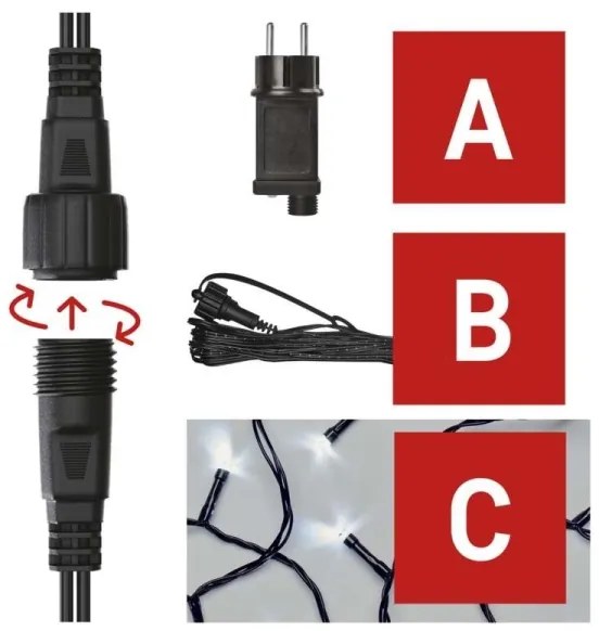 Catena LED da esterno natalizia 100xLED/15m IP44 bianco freddo