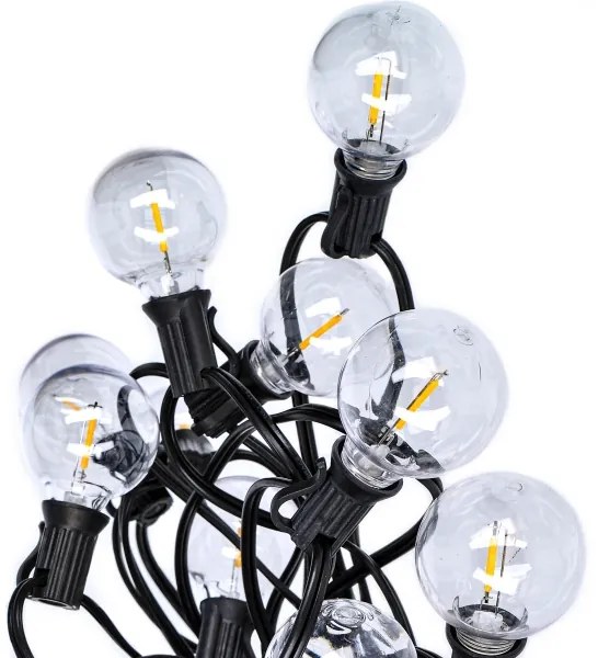 Brilagi - Ghirlanda LED decorativa per esterni 25xE12, 20 m, nera, IP44, bianco caldo