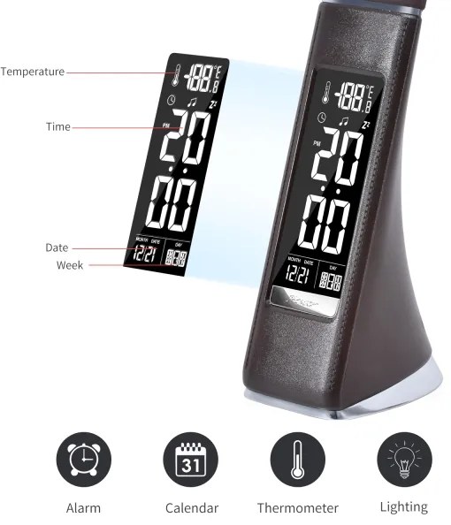 Brilagi - Lampada da tavolo dimmerabile a LED con display PELLE LED/7W/230V marrone