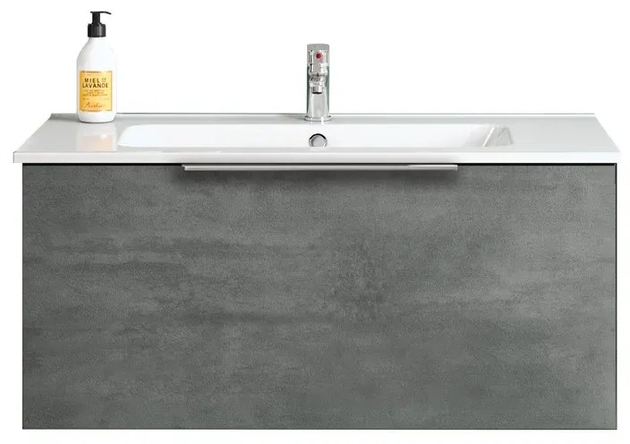 Mobile da bagno sotto lavabo Portland grigio L 89 x H 40 x P 45.5 cm 1 cassetto, lavabo non incluso
