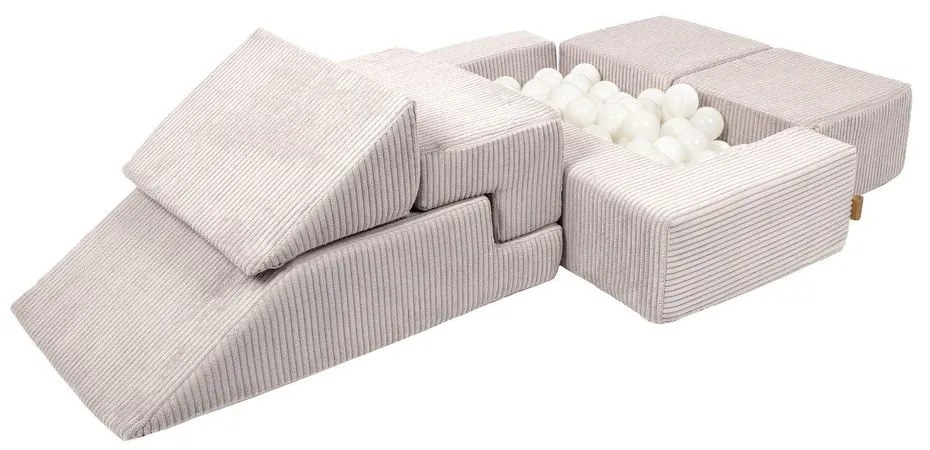 Gioco per psicomotricità color crema in velluto a coste 6 pz altezza totale 40 cm 100x35 cm Montessori – Meowbaby