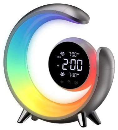 Immax 08985L-LED Lampada da tavolo dimmerabile RGBW con sveglia LED/20W/5V USB a