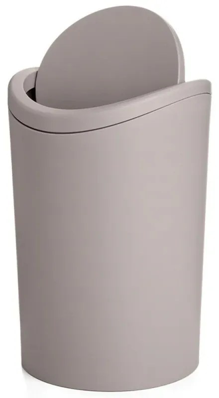 Pattumiera bagno in polipropilene tortora 6 Lt con coperchio basculante