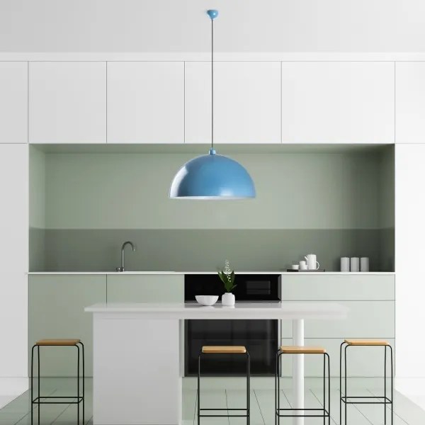 Lampadario a sospensione con filo KURE 1xE27/40W/230V blu