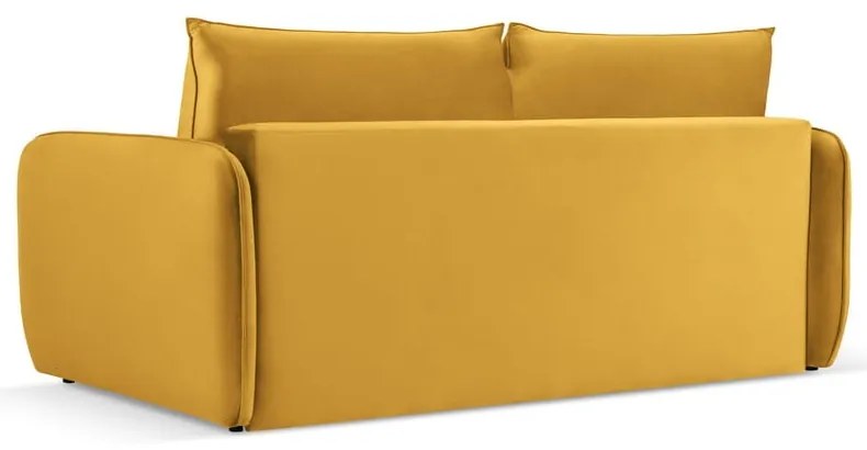 Divano letto in velluto color senape 194 cm Vienna - Cosmopolitan Design