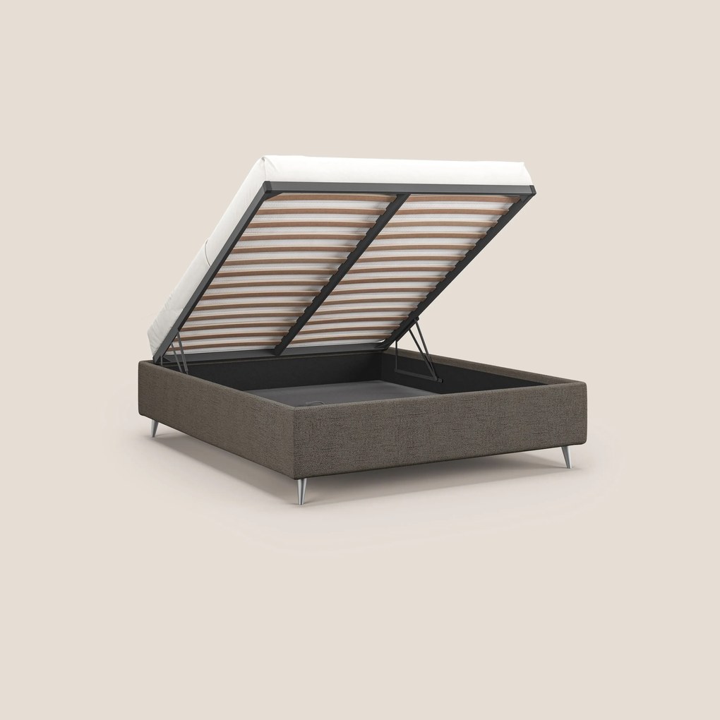 Febe sommier compatto con grande capienza del contenitore in tessuto impermeabile T03 talpa