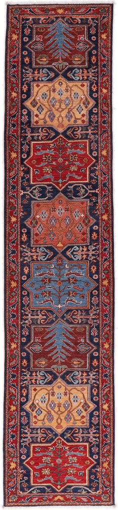 Heriz Tappeto orientale 90 x 380 (Afghanistan) Annodato A Mano