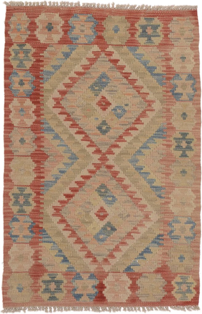 Kilim Tappeto orientale 60x90 Rosa (Afghanistan) Tessuto A Mano